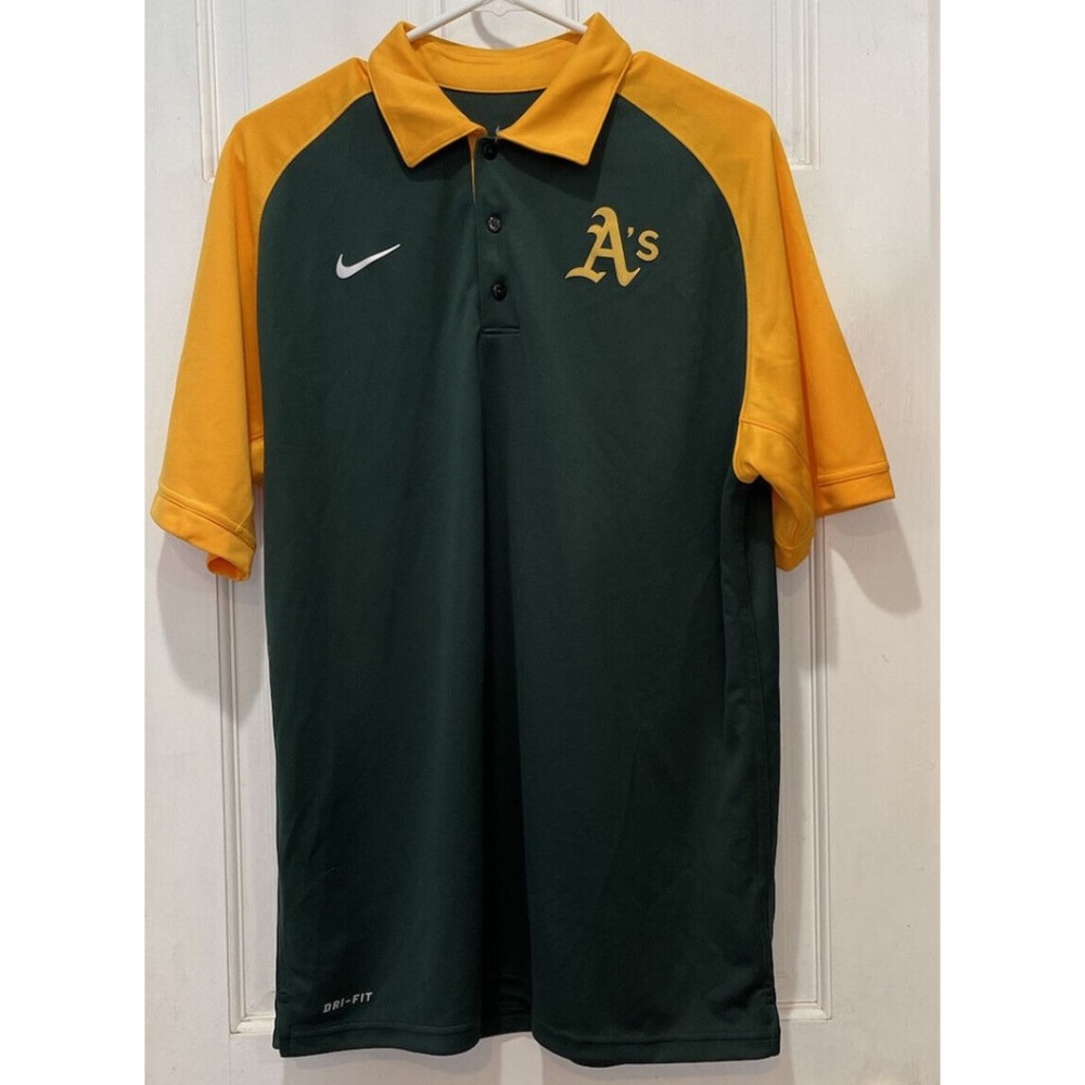 Nike Dri-Fit MLB Oakland A's Men’s Polo Shirt Size Medium